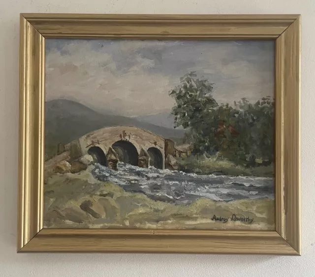 Original Impressionist Oil On Board Painting In Gold Gilt Style Frame