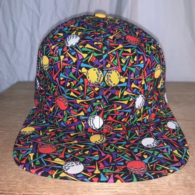 Vintage Marlin Tease Golf Balls/Tees “All-Over” Print SnapBack Hat. Made In USA!