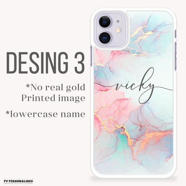 Personalisierte Handyhülle Name Marmor Kunststoff Abdeckung für iPhone 7 8 Se Plus 11 Xs