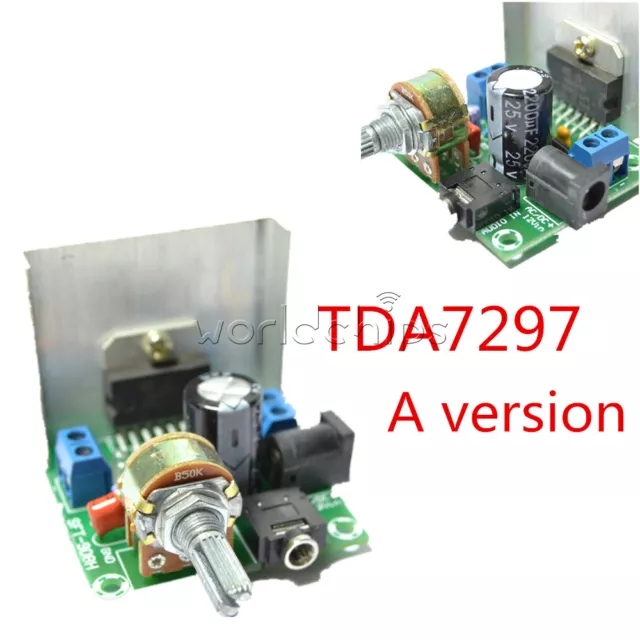 6-18V 12V AC/DC TDA7297 2x15W 2 CH Digital Audio Stereo Amplifier Board Module