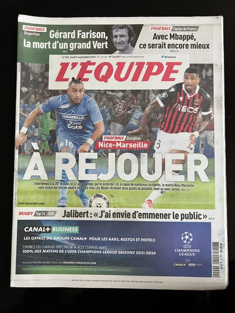 L'Equipe Journal 1/04/2021 – Édition Originale – France/PSG Qualifications Coupe Du Monde