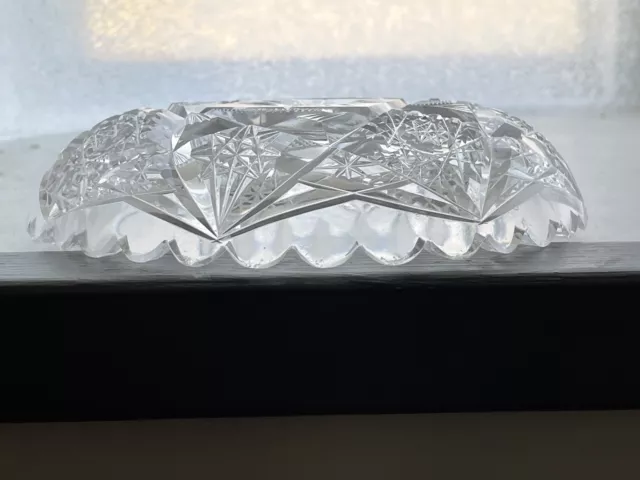 ABP American Brilliant Cut Glass Crystal Nappy Dish Small Bowl Webster, Florida 6