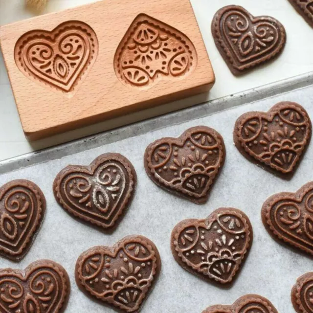 Wooden Cookie Cutter Love Heart Mold Baking Mold DIY Cookie Biscuit Decor Gift