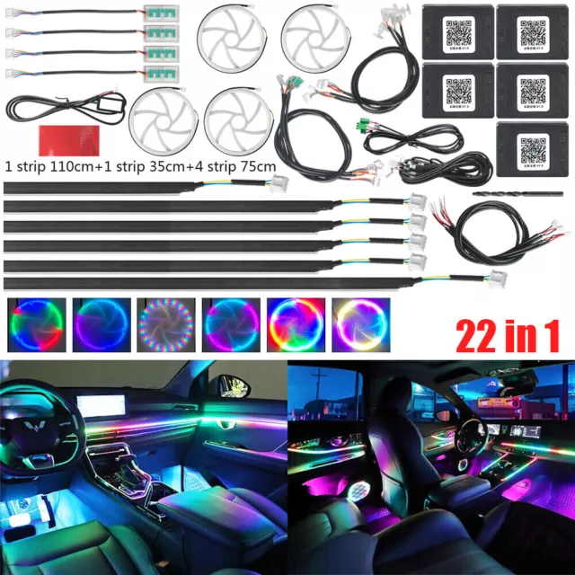 RGB Auto Innenraum Ambient Lights Symphony LED Musik Sync Glasfaser App Control