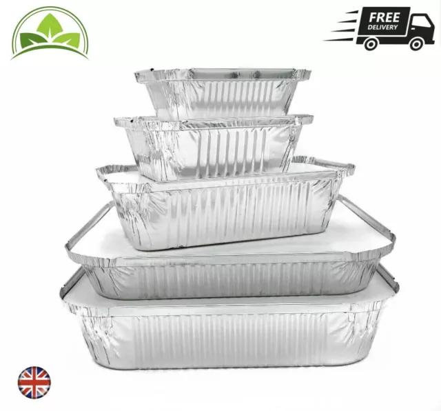 Aluminium Foil Food Containers Take Away Box No1 - No2 - No6a - 9x9 - 6x8 - 7x9