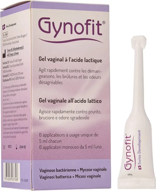 Gel vaginal Gynofit con ácido láctico 6 dosis individuales de Gynofit