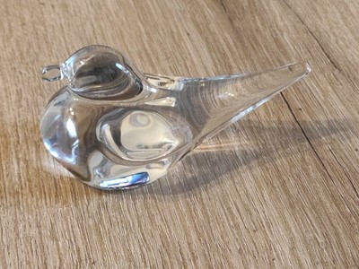 Sculpture cristal colombe oiseau Daum France vintage statue crystal bird dove 