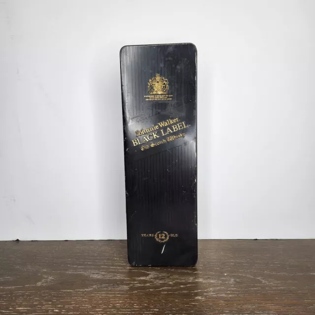 Johnnie Walker Black Label Old Scotch Whiskey 12 Years Hinged EMPTY TIN BOX ONLY