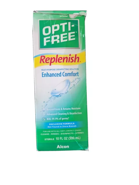 Alcon Opti-Free Replenish Disinfecting Solution, 10 fl oz Exp 7/2025