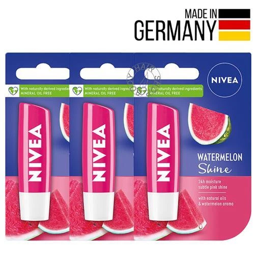 NIVEA Burro Cacao Anguria Oli Naturali 24H Idratazione Rosa Shine Confezione 3 X