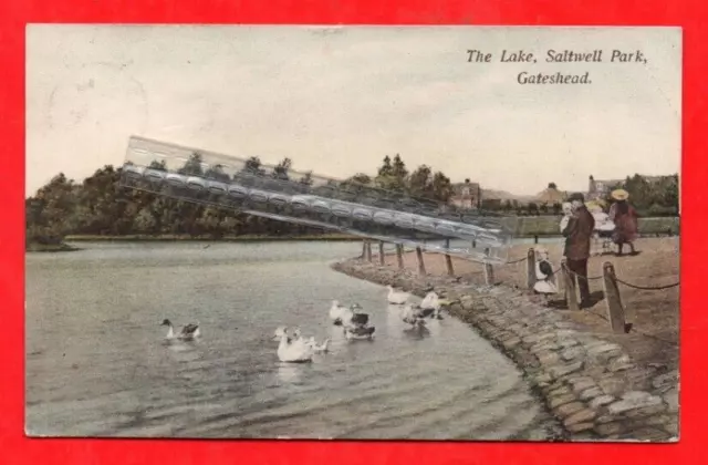 Gateshead Saltwell Park, The Lake, Durham. Publ Johnston Monarch Series Pu 1914