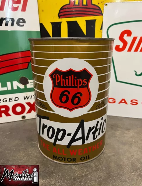 1950’s PHILLIPS 66 Trop Artic Motor Oil Can 5 qt. - Gas & Oil