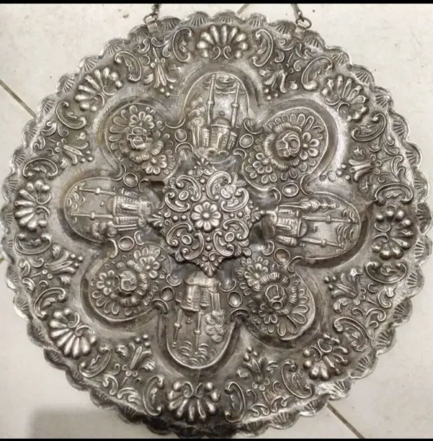 Antique Ottoman Silver Mirror with Tughra