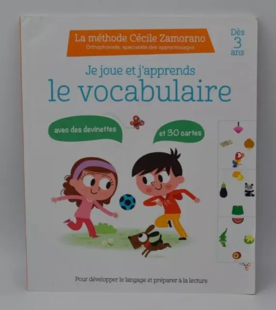 Livre pour enfant : Je joue et j'apprends le vocabulaire avec des  devinettes et des cartes, Cécile Zamorano