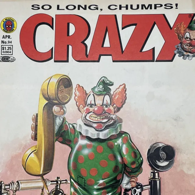 1982 Crazy Marvel Comics Humor Magazine #94 Obnoxio Last Issue Avengers Stan Lee