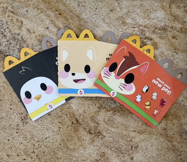 2024 ADOPT ME McDonalds MCD Happy Meal Toys box (set Of 3 HAPPY MEAL