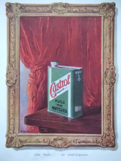 Ads Press 1935 Castrol Huile Pour Moteur - Publicité De Presse French