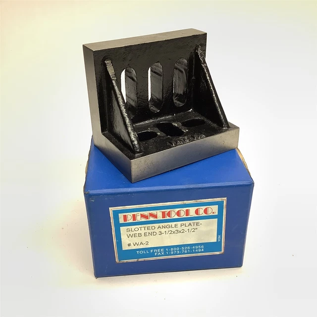 New In Box Penn Tool Slotted Angle Plate 3 1/2" x 3" x 2 1/2" U4