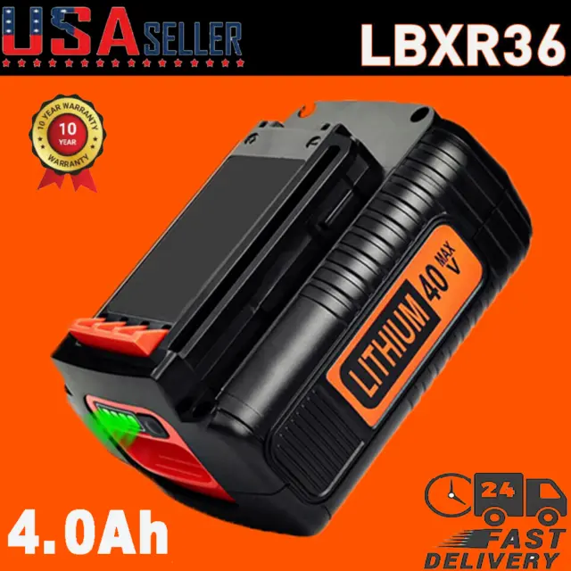40V Lithium Battery for Black and Decker LBXR36 4.0 AH 40 Volt Max LBX2040 Tools