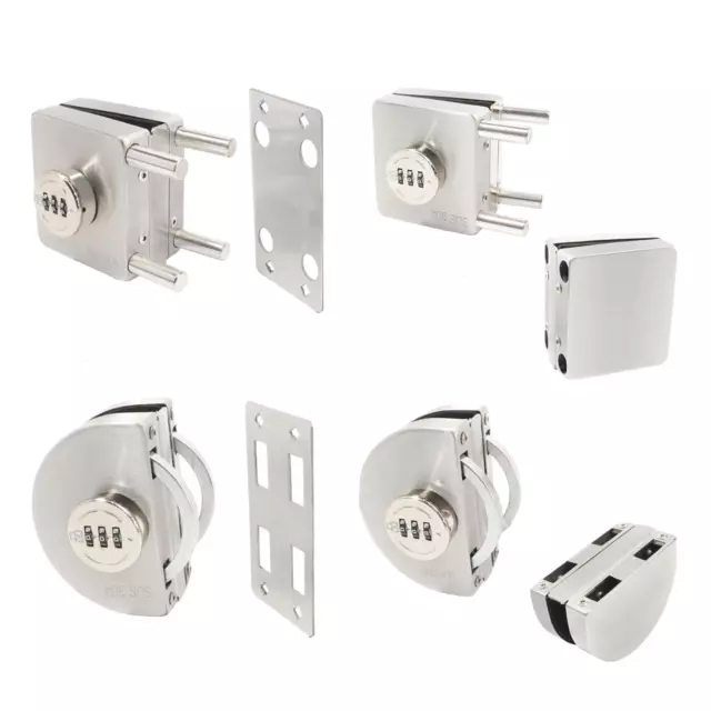 Frameless Glass Door Lock Keyless Gate Lock for Apartment Cabinet Furniture