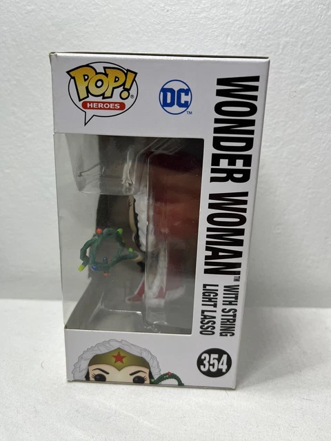 Wonder Woman with Christmas Lights Lasso Holiday #354 Funko Pop DC Heroes W/CASE 3