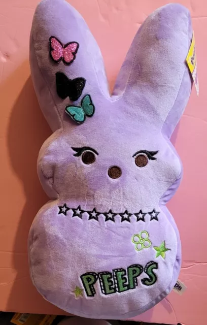 PEEPS 15" Purple EASTER Emo Bunny Plush Butterflies MWT FAST SHIP