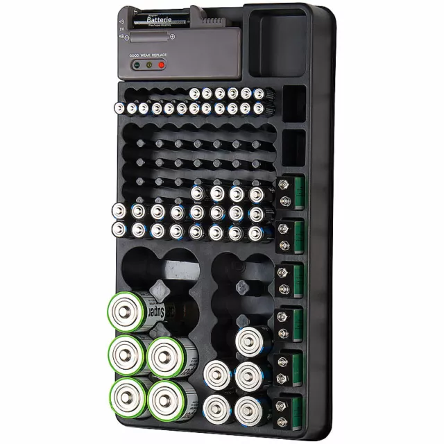 tka 2er-Set 2in1-Batterie-Organizer mit Tester, für je 98 Batterien 3