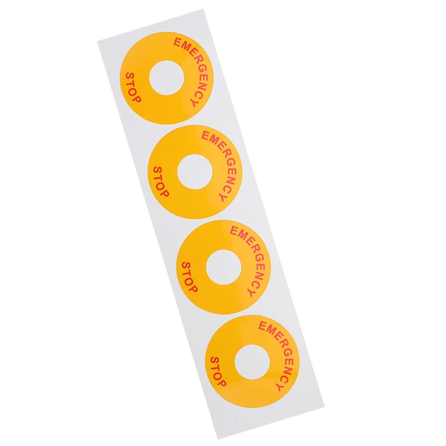 EMERGENCY STOP LABEL Machinery Sign Equipment Warning Labels Electric £ ...