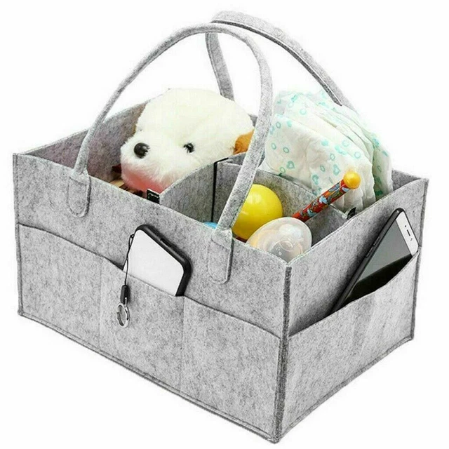 Baby Diaper Organizer Storage Bag Caddy Felt Changing Nappy Kids Carrier Bag NEW