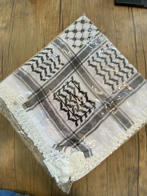 CHPN - Keffiyeh - Kufiya - Kaffiya - Écharpe Arafat - Zwart/blanc - 110/110CM - Katoen