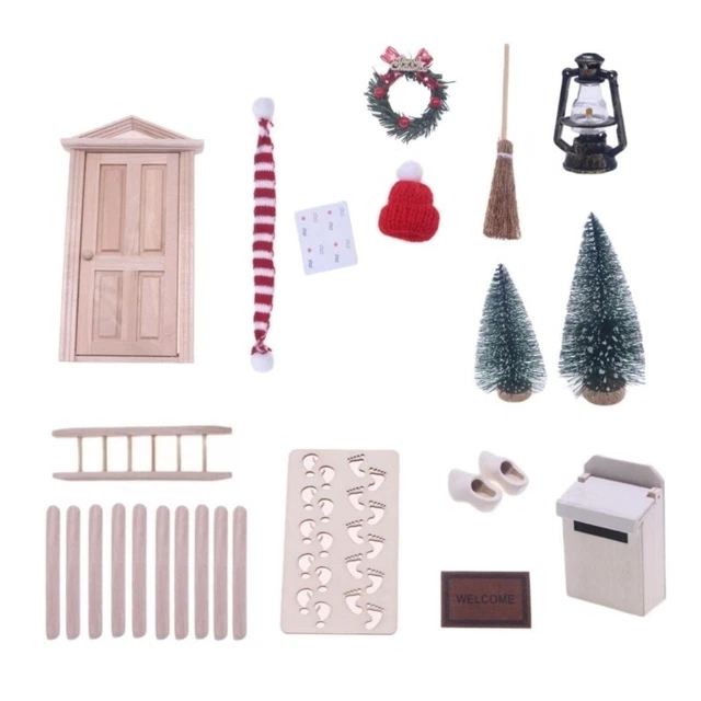 Christmas Decoration Dollhouse Miniature Furnitures Garden Scene Model