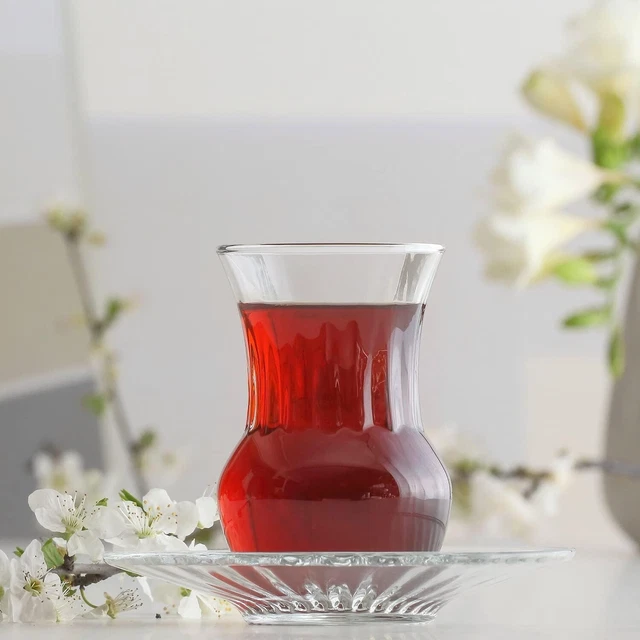 Handmade Tea Cups, Turkish Tea Glasses, Turkish Tea Glasses and Saucers Set