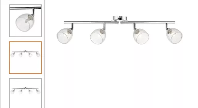 Vermont Chrome effect 4 Light Spotlight bar 2