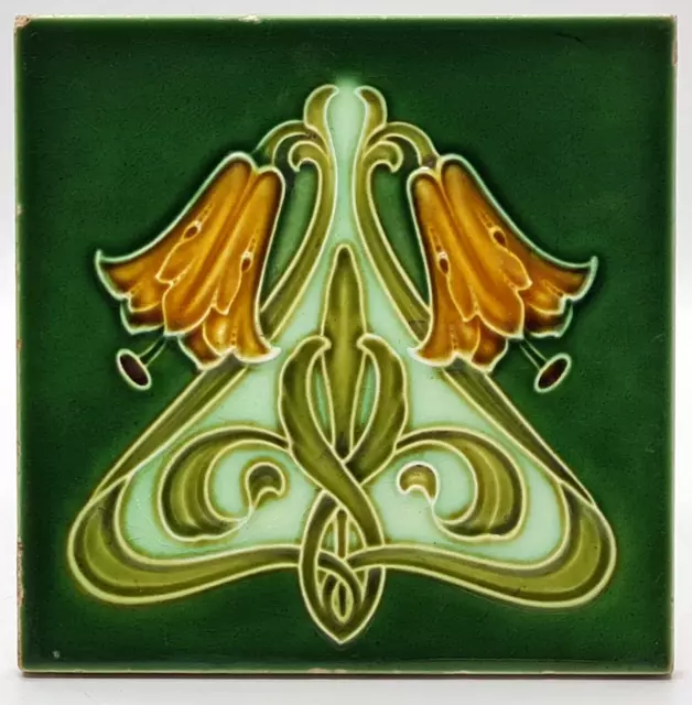 Minton Hollins & Co Patent Majolica Fireplace Tile 1909