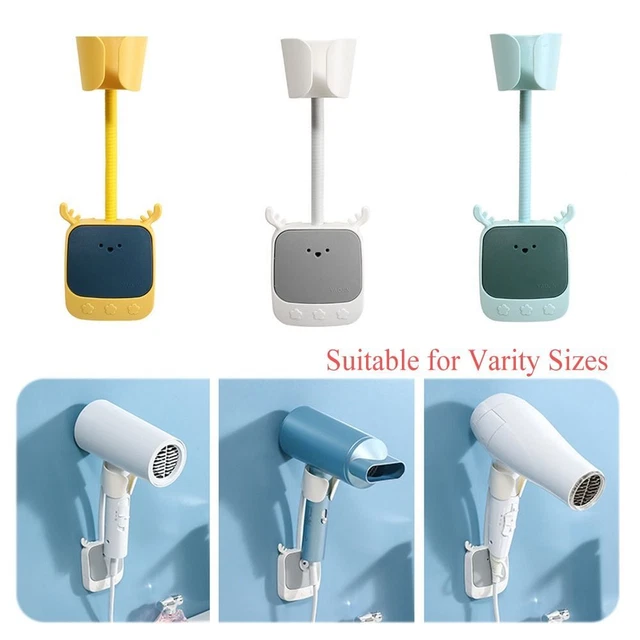 Self-Adhesive Hair Dryer Rack No Punch Wall Mount Rack  Bathroom