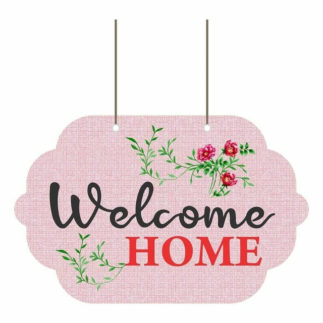 IN Legno Floreale Stampato Insegna Welcome Board da Parete Per Arredo Casa