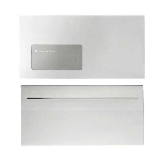 5000x custodie per finestra custodie per lettere DIN lunghe bianche con finestra 75g/m2 sk (np)