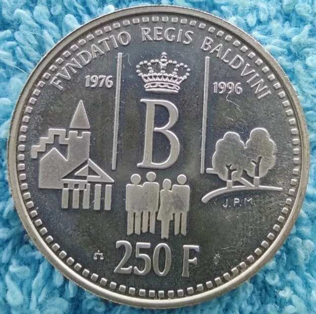 BELGIQUE 250 francs 1996 KM#202 Fundac. Roi Baudouin ARGENT 0,925-18,75 gr....