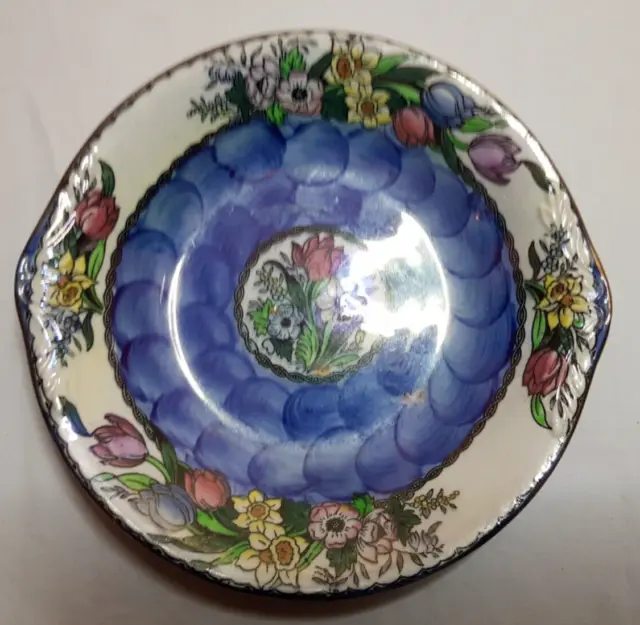 Vintage Maling Newcastle-On-Tyne  Bowl 6526 With Blue May-Bloom Design