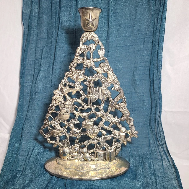 "Juguetes de ornamentación, etc. de colección Godinger enchapado en plata árbol de Navidad soporte para velas de 10"""