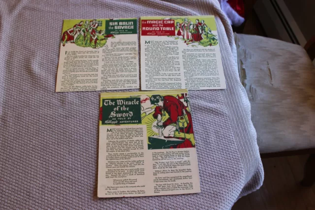 3 diff. 1930's Kelloggs Adventurer Cereal story box backs premiums