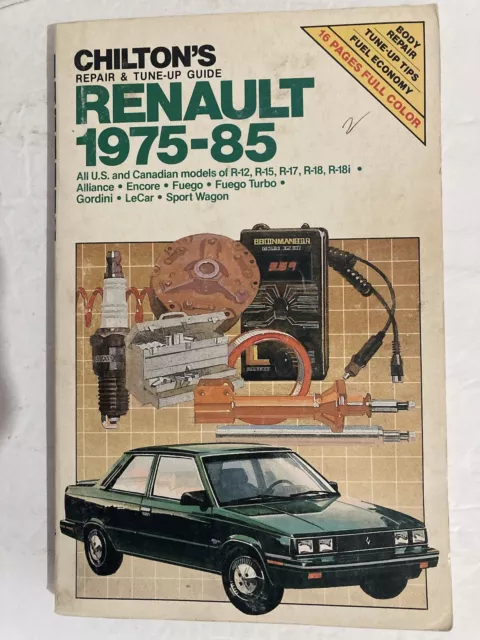 Chilton's Repair Manual 1975-85 Renault  All Us & Canadian Models