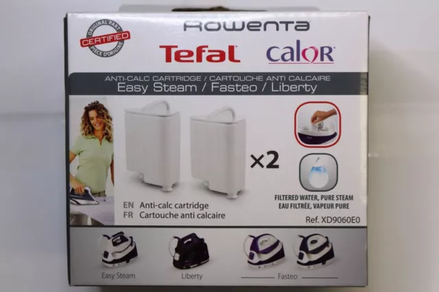 Cartouche TEFAL FASTEO anti-calc pour pack de SV6040 XD9060E0O x 2 3