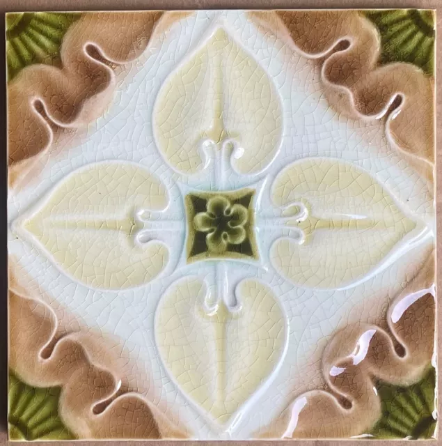 Antique Pilkington's England - Art Nouveau Majolica Tile C1900