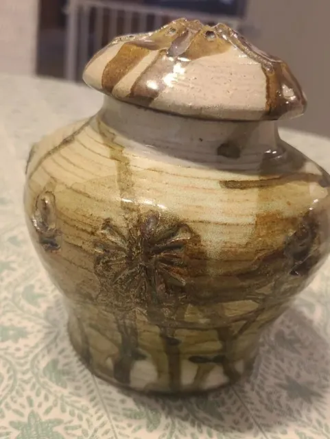 Artisan Crafted Studio Art Pottery Lidded  Jar Urn  Container