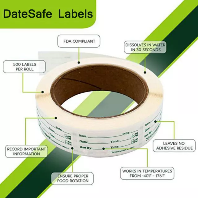 1 Roll Date Labels Stickers for Refrigerator Freezer Food Storage Removable UK 2