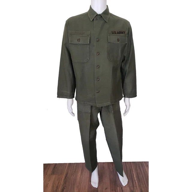 MINT VTG 1940S WWII Military Army Uniform Fatigues Jacket + Pants