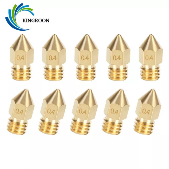 10PCS 3D Printer Extruder Nozzles 0.4mm MK8 for Makerbot Creality CR-10 Ender-3