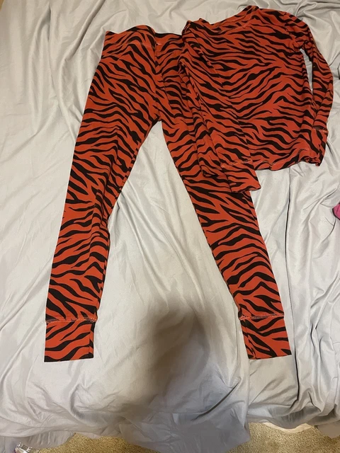 Gap Girls Pajama Set Size 12 Black & Orange Organic Cotton shipping included