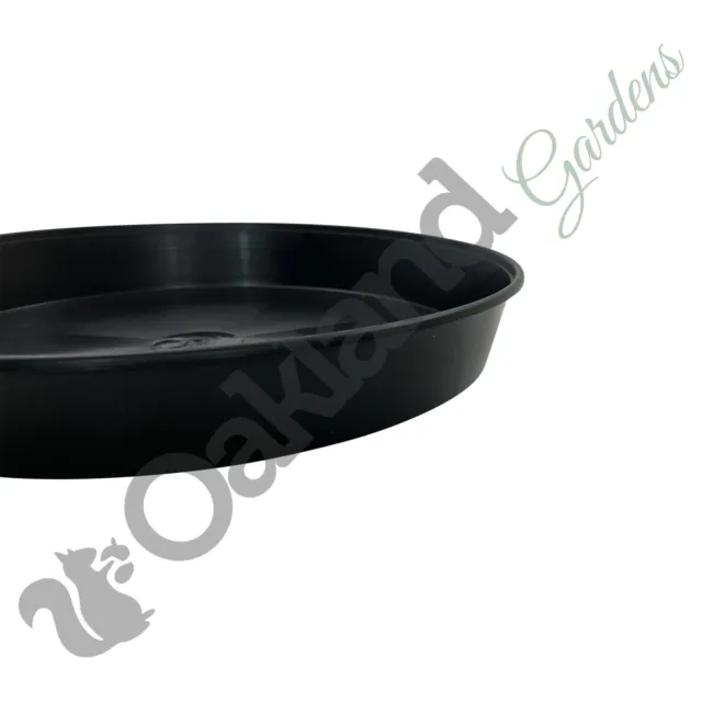 Plant Pot Saucers Round Black Deep Strong Plastic Base Water Drip Tray Saucer 3